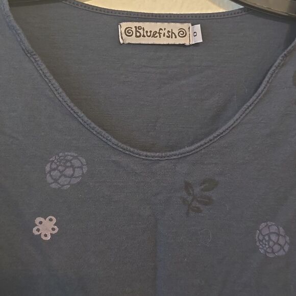 BLUE FISH  HAND PRINTED BLOUSE SIZE 0 - Picture 2 of 9